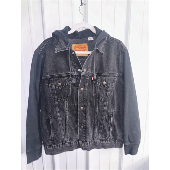 Levi’s Black Convertible Jacket Size Large Men’s EUC - Picture 1 of 6